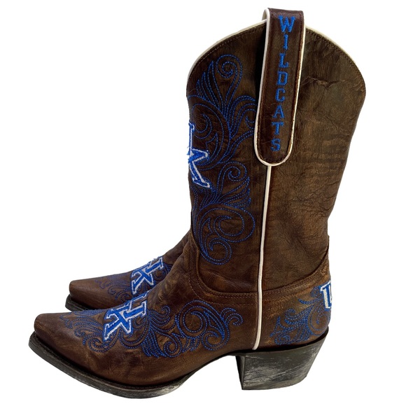 GAMEDAY BOOTS University Of Kentucky Wildcats NEW Embroidered Cowboy Boots - Picture 7 of 15